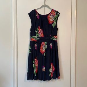 Boden navy blue dress floral print